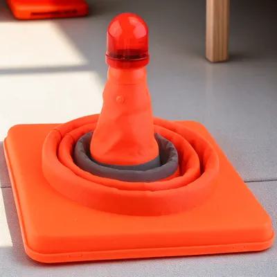 Road Traffic Cone - Red Reflective Traffic Cone Collapsible 45Cm