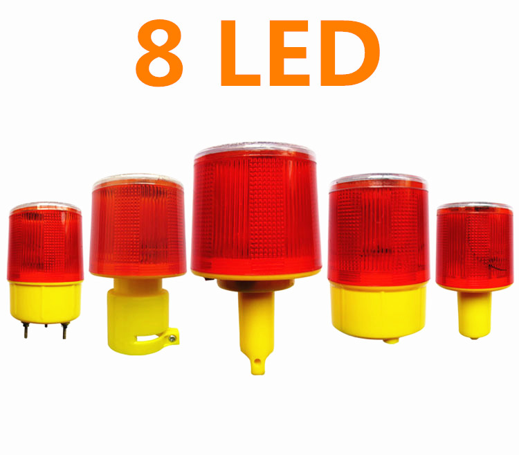 Road Traffic Cone - 8LED sáng LED Năng Lượng Mặt